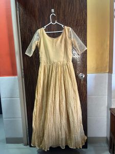 34 bust heavy golden gown with dupatta
