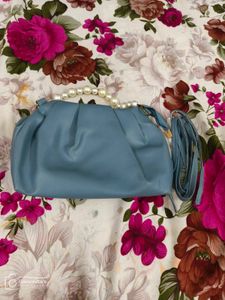 Classic Grey Top Handle Bag With Free Wallet
