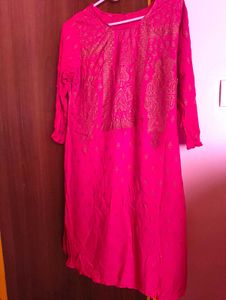 Pink Rayon Kurta