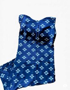 Blue Patterned Sleeveless Top