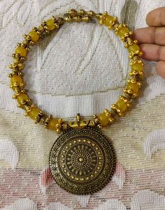 Ethnic Yellow Necklace
