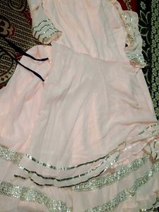 Peach Colour Langa Top With Dupatta Designer