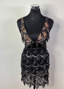 Sequin Fringe Mini Party Dress