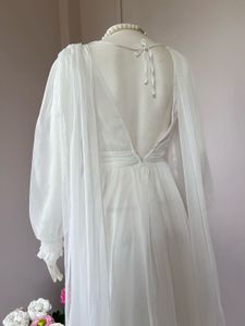 Vintage White Chiffon Gown