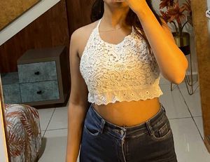 Boho White Backless Top