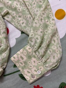 Green Floral Crop Top