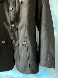 Stylish Black Wool Blend Coat (M)