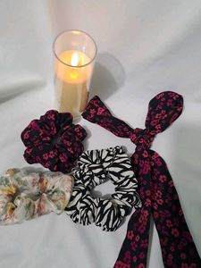 SCRUNCHIES SETS OF 3 WITH BOW TIE UP