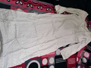 white chikakari kurti