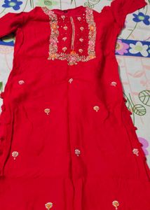 Embroidery Silk Kurta Set For Women