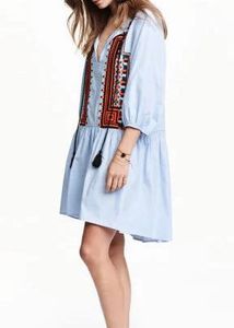 H&amp;M Boho Embroidered Dress