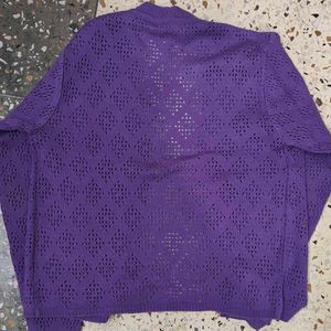 Purple Crochet Sweater