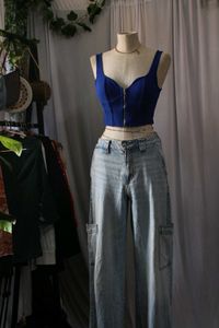 Blue Corset Like Top