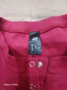 Burgundy Long Sleeve Henley Shirt