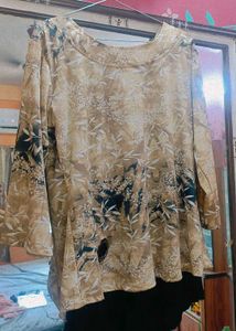 Coffee Colour Print Top