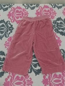US Brand Pink Velvet Cropped Pants
