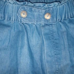 Blue flared denim pants