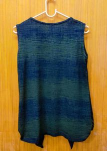 Sleeveless Green &amp; Blue Top