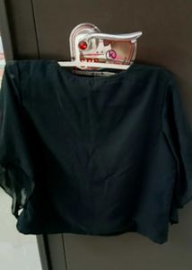 Chic Black V- Neck Wrap Top