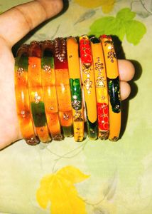 Asthetic Colorful Indian Bangles💛🧡