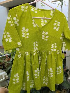 Green Floral short Kurti