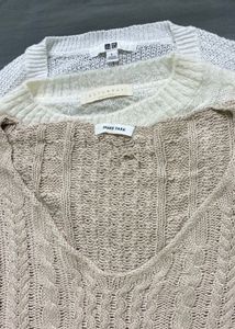 Beige Cable Knit Sweater