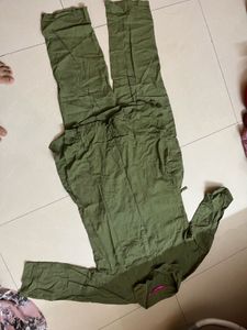 Olive Green Linen Blend Kurta Pants