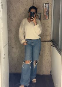 Ripped Wide Leg Jeans