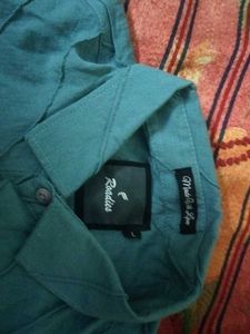 Sea Green Striped Casual Shirt