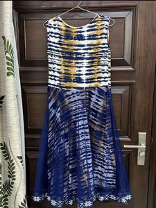 Blue & White Sleeveless Dress