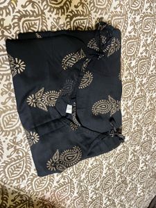 Elegant Black Printed Kurta And Pant