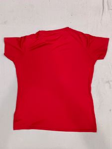Red T Shirt Stretchable Material