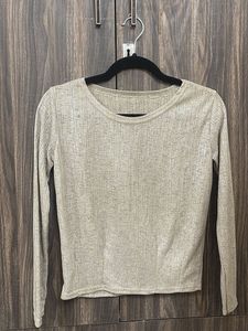 Beige Long Sleeve Top