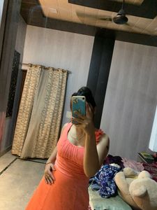 Pretty Flower Satin Gown🧡🎀🌺