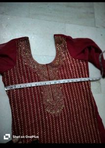 Maroon Embroidered Salwar Suit