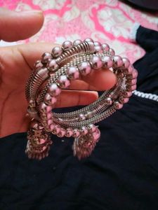 Silver Jhumka Bangles