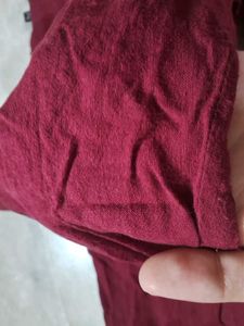 Mom Fit Maroon Cotton Trousers With Zip