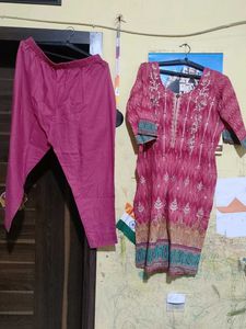 Pink Embroidered Kurta Set