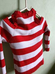 Crop Top White And Red