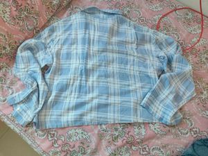 🩵Blue Check Cropped Shirt🩵