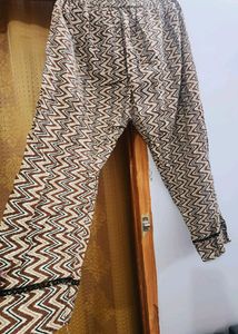 Brown Kurti And Pant Set