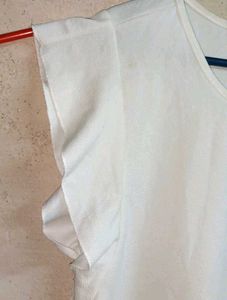 White Ruffle Sleeve Top