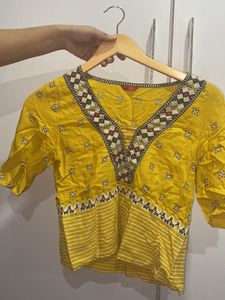 Bohemian Printed mustard yellow Top
