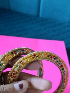 Gold Coloruful Bangles✨