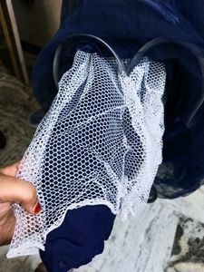 BEAUTIFUL DARK BLUE GOWN WITH NET DUPATTA