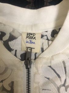 Vero Moda White Organza Bomber Jacket