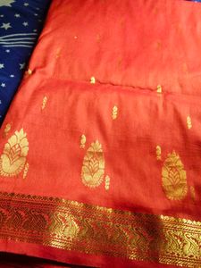 Red &amp; Gold Saree
