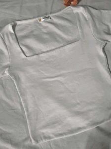 White Square Neck top