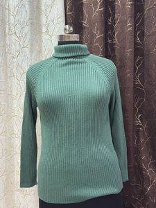 Sage Green Ribbed Turtleneck