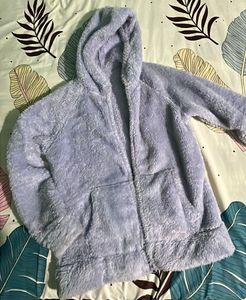 Fuzzy Blue Zip-Up Hoodie